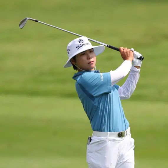 Somi Lee plays her 2nd shot at 2nd hole during the second round of the Honda LPGA Thailand 2026 at Siam Country Club on February 20, 2026 in Chon Buri, Thailand. (Photo by Thananuwat Srirasant/Getty Images)