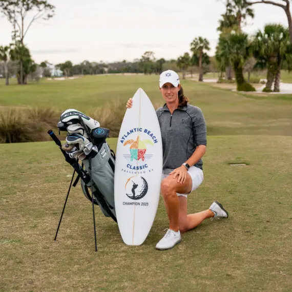 Laetitia Beck after winning the 2025 Atlantic Beach Classic.