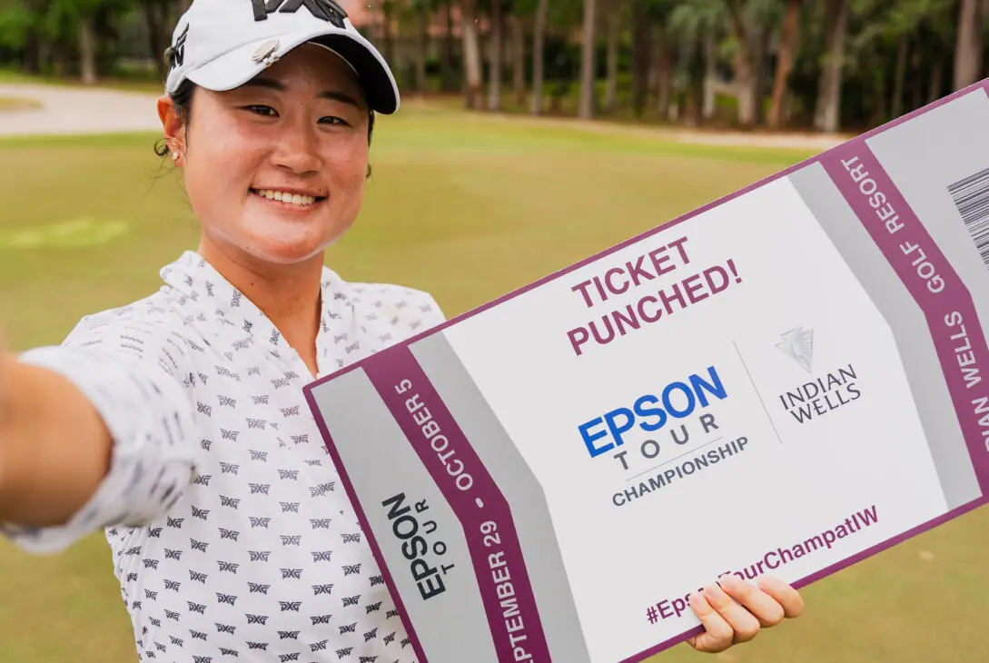 Gina Kim, defending champion of the 2026 IOA Golf Classic, after her 2025 victory at Alaqua Country Club