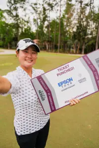 Gina Kim, defending champion of the 2026 IOA Golf Classic, after her 2025 victory at Alaqua Country Club