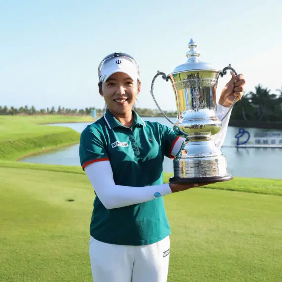 Mi Hyang Lee after winning the 2026 Blue Bay LPGA.