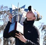Nelly Korda holding the trophy at the 2026 Tournament of Champions.